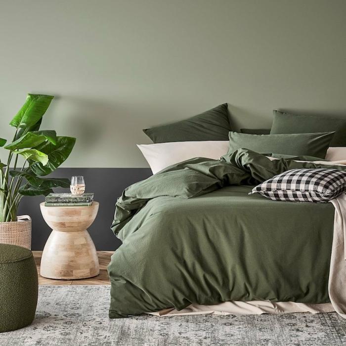 Quilt Covers |  Stonewashed Cotton Basil Quilt Cover Separates Bedlinen Quilt Covers