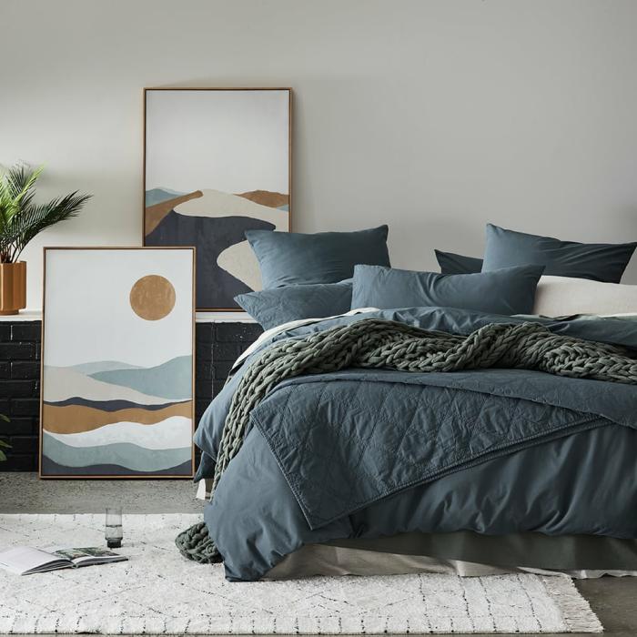 Quilt Covers |  Stonewashed Cotton Dark Slate Quilt Cover Separates Bedlinen Quilt Covers