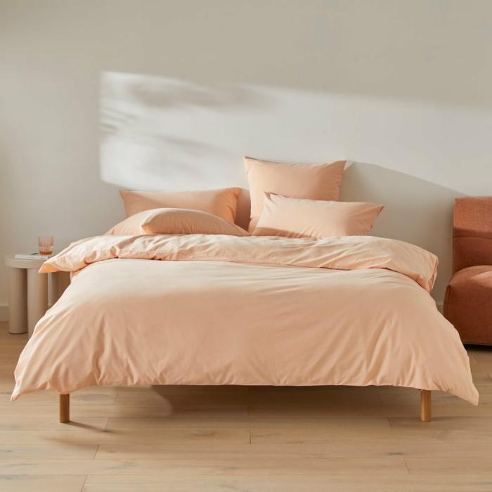 Quilt Covers |  Stonewashed Cotton Pale Peach Quilt Cover Separates Bedlinen Quilt Covers