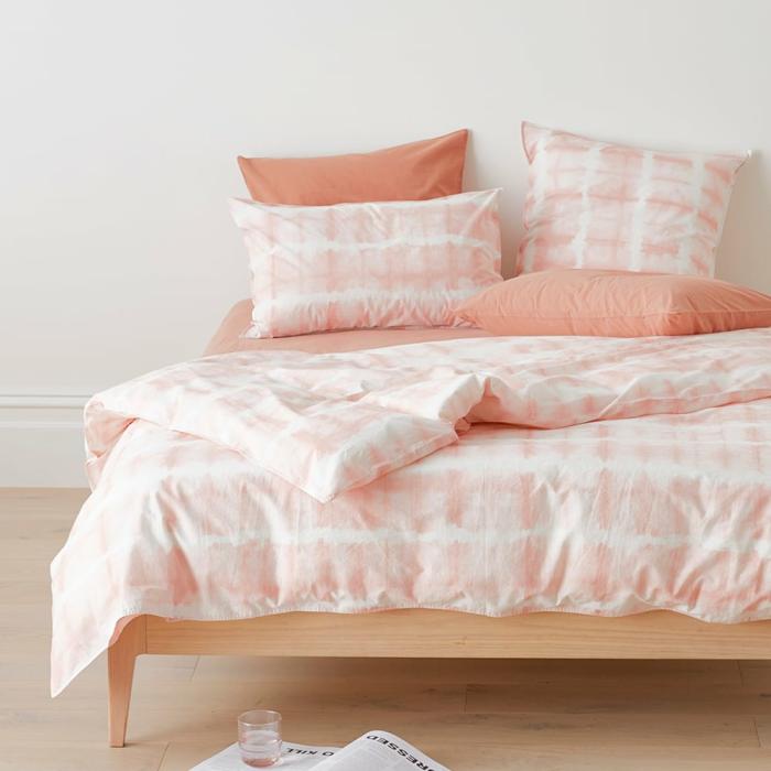 Quilt Covers |  Stonewashed Cotton Peach Tie Dye Quilt Cover Separates Bedlinen Quilt Covers