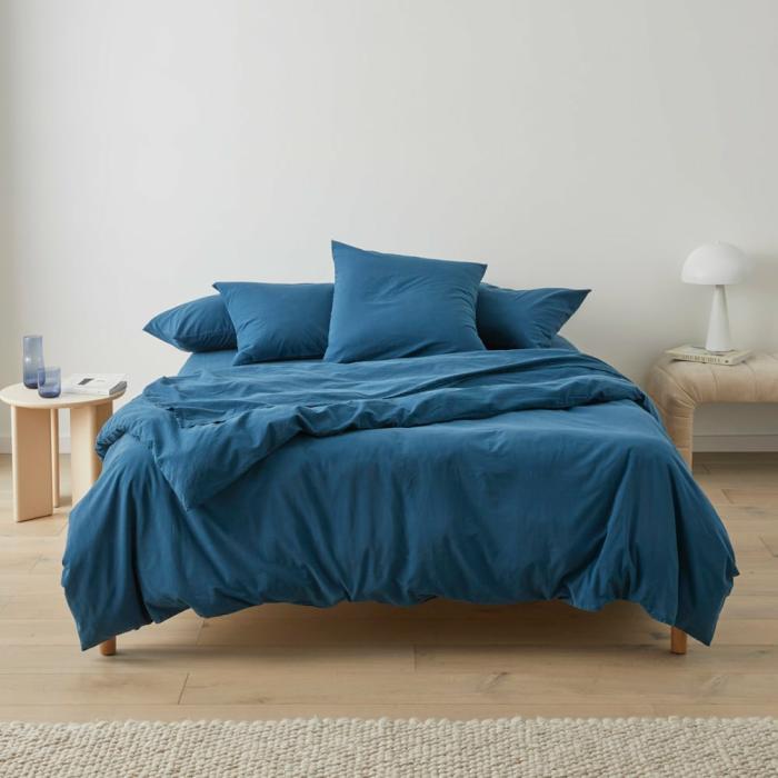 Quilt Covers |  Stonewashed Cotton Petrol Blue Quilt Cover Separates Bedlinen Quilt Covers