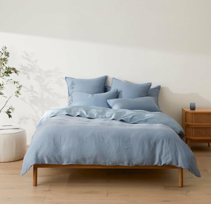 Quilt Covers |  Vintage Washed Linen Dusk Blue Quilt Cover + Separates Bedlinen Quilt Covers