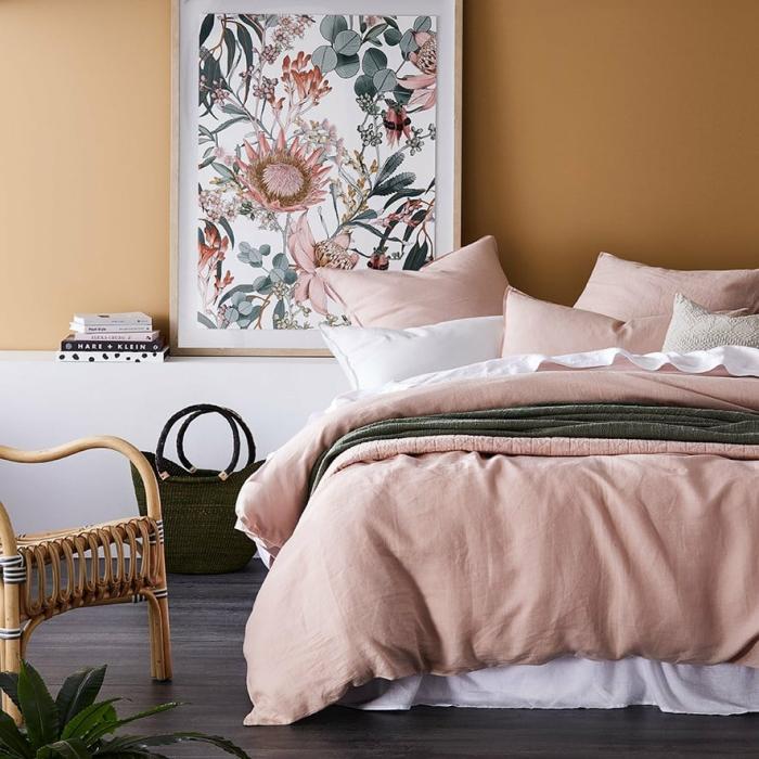 Quilt Covers |  Vintage Washed Linen Nude Pink Quilt Cover Separates Bedlinen Quilt Covers