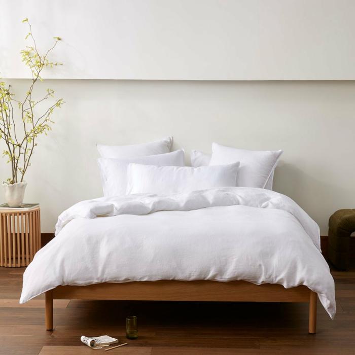 Quilt Covers |  Vintage Washed Linen White Quilt Cover Separates Bedlinen Quilt Covers