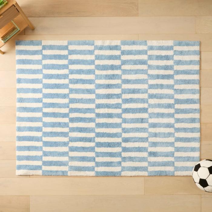 Rugs & Play Mats |  Blue & White Check Tufted Rug Kids Decor Rugs & Play Mats