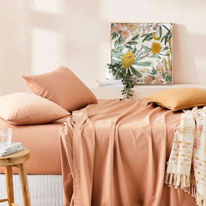 Sheets |  600Tc Bamboo Cotton Caramel Sheet Set Bedlinen Sheets