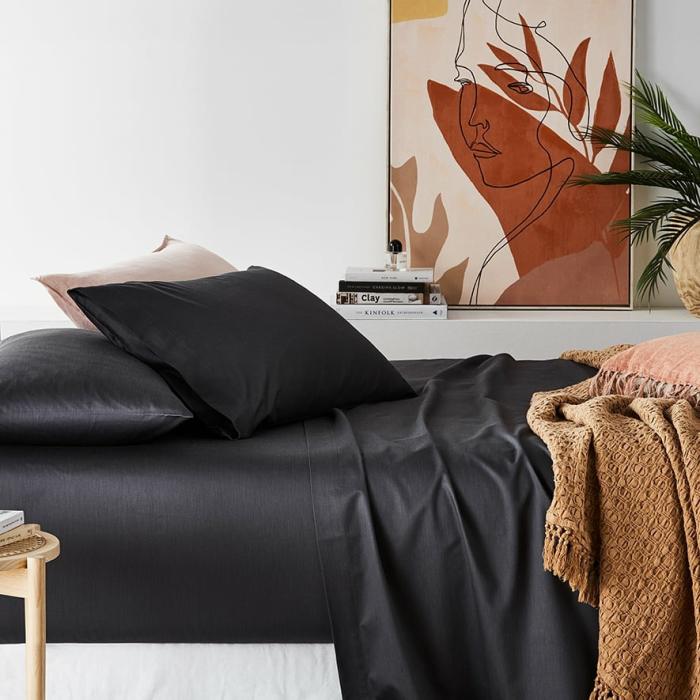 Sheets |  600Tc Bamboo Cotton Charcoal Sheet Set Bedlinen Sheets