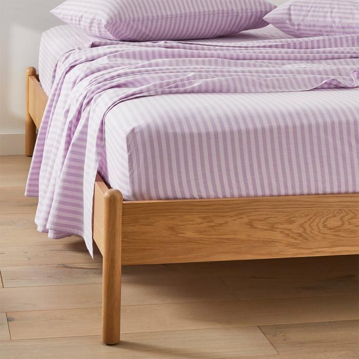 Sheets |  Carrie Lilac Stripe Sheet Set Bedlinen Sheets