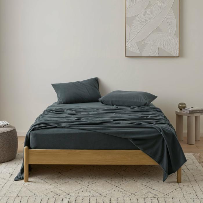 Sheets |  Cloud Charcoal Sheet Set Bedlinen Flannelette