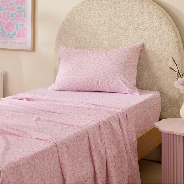 Sheets |  Daisy Floral Lilac Sheet Set Kids Bedlinen Sheets