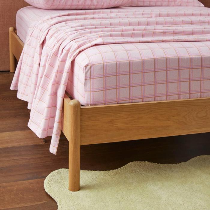 Sheets |  Flannelette Printed Melrose Check Spice Fitted Sheet Separates Bedlinen Flannelette