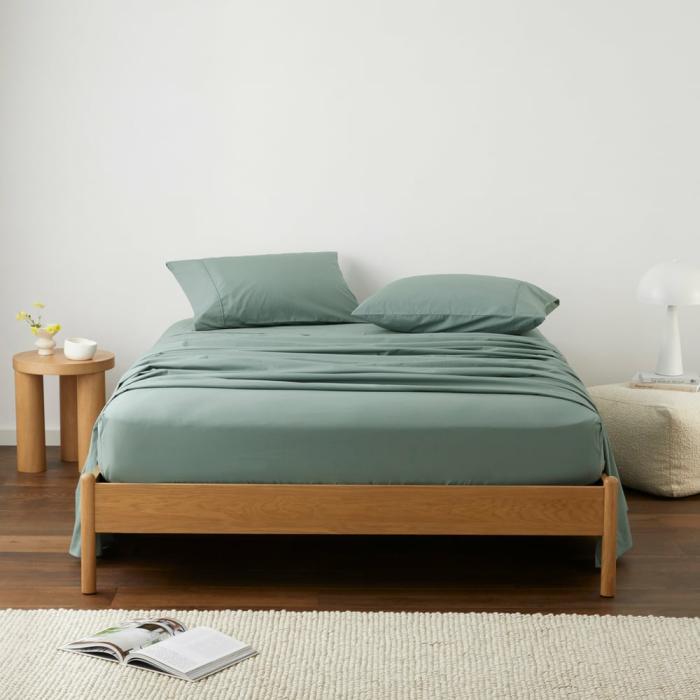 Sheets |  Fresh Cotton Percale Sea Green Sheet Set Bedlinen Sheets