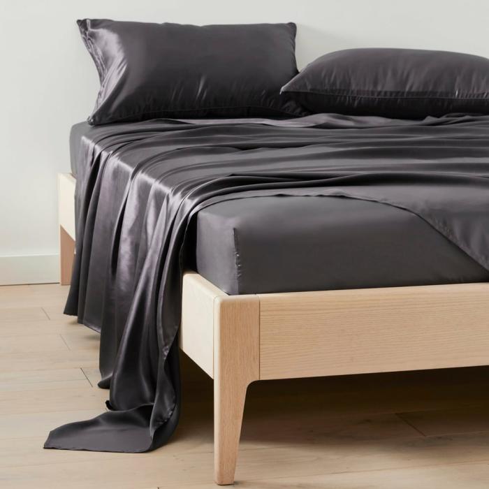 Sheets |  Pure Silk Black Sheet Set Bedlinen Sheets