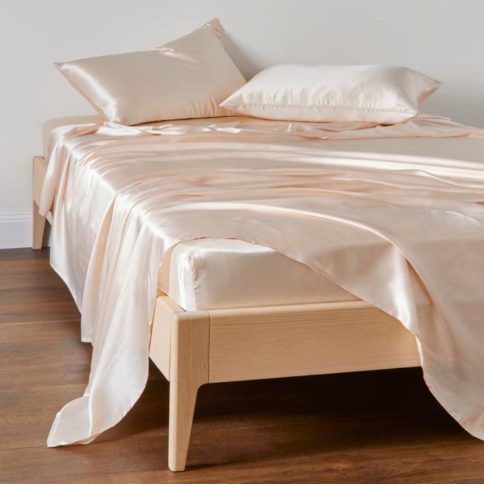 Sheets |  Pure Silk Shell Pink Sheet Set Bedlinen Sheets