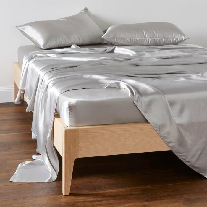 Sheets |  Pure Silk Silver Sheet Set Bedlinen Sheets