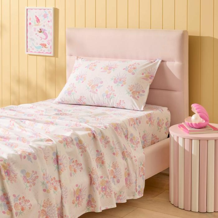 Sheets |  Shell Coral White Sheet Set Kids Bedlinen Sheets