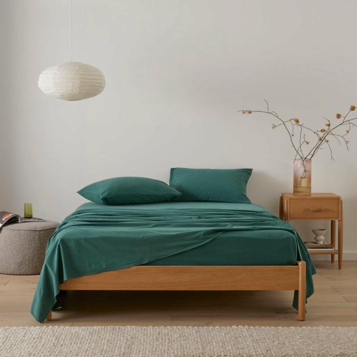 Sheets |  Stonewashed Cotton Evergreen Sheet Set Bedlinen Sheets