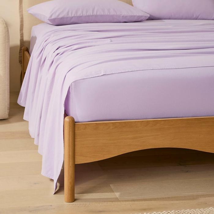 Sheets |  Stonewashed Cotton Lilac Sheet Set Bedlinen Sheets