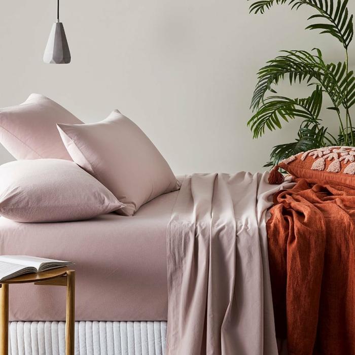 Sheets |  Stonewashed Cotton Violet Sheet Separates Bedlinen Sheets