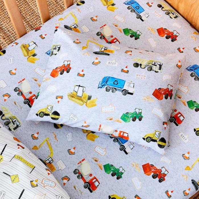 Sheets |  Truck Town Multi Cot Fitted Sheet Set Kids Bedlinen Sheets