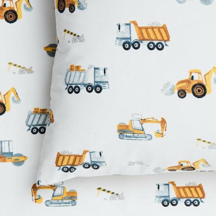 Sheets |  Under Construction White Sheet Set Kids Bedlinen Sheets