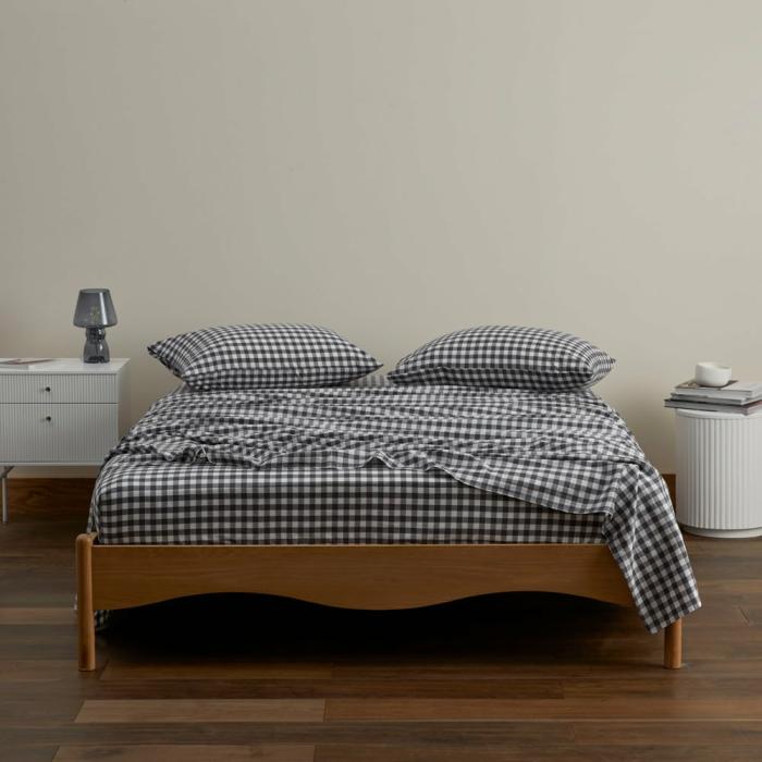 Sheets |  Yarn Dyed Coal Gingham Sheet Set Bedlinen Sheets