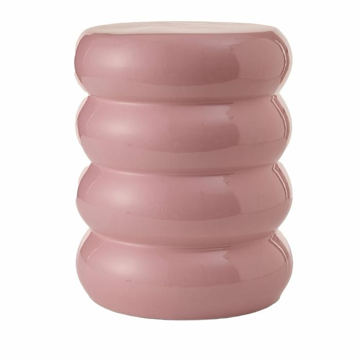 Side Tables & Coffee Tables |  Ceramic Soft Pink Ribbed Side Table Living Room Side Tables & Coffee Tables