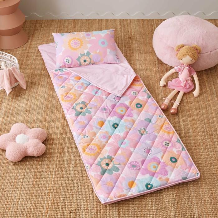 Sleeping Bags |  Poppy Pink Co-Ordinating Sleeping Bag Kids Bedlinen Sleeping Bags