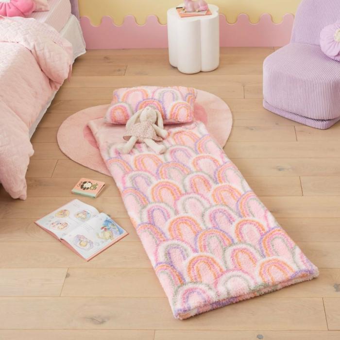 Sleeping Bags |  Sammy Rosie Rainbow Sherpa Sleeping Bag Kids Bedlinen Sleeping Bags