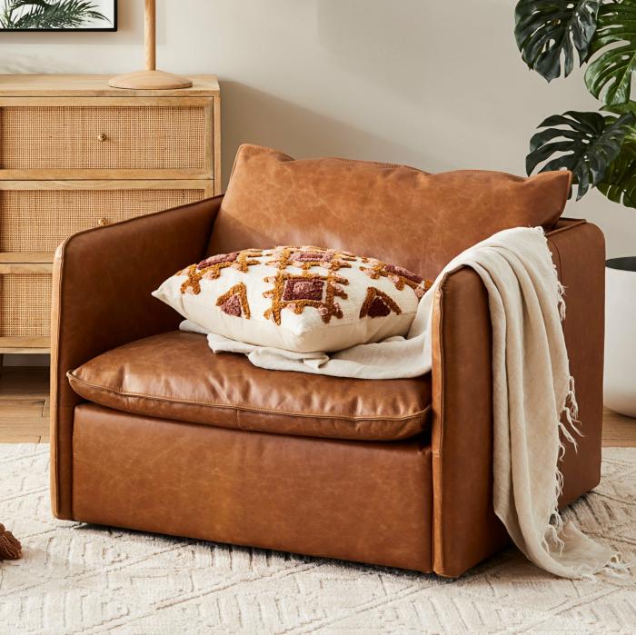 Sofas & Armchairs |  Atticus Tobacco Leather Armchair Living Room Sofas & Armchairs