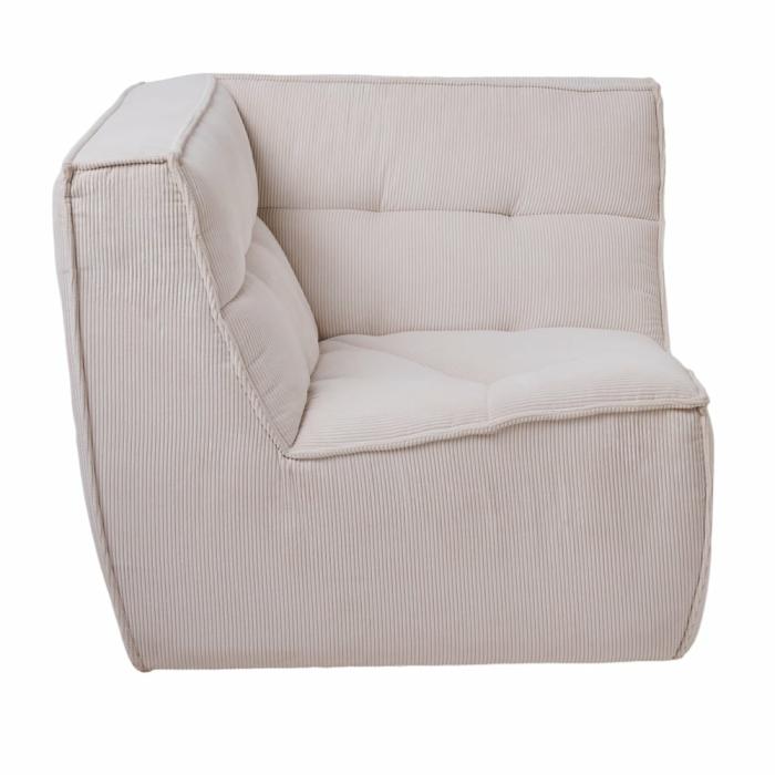 Sofas & Armchairs |  Otis Cream Corduroy Corner Lounge Chair Living Room Sofas & Armchairs