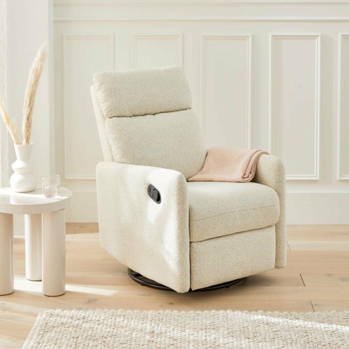 Sofas & Armchairs |  Riley Pearl Boucle Recliner Chair Living Room Sofas & Armchairs