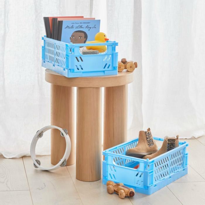 Storage |  Foldable Blue Large Storage Boxes Pack Of 2 Kids Decor Storage