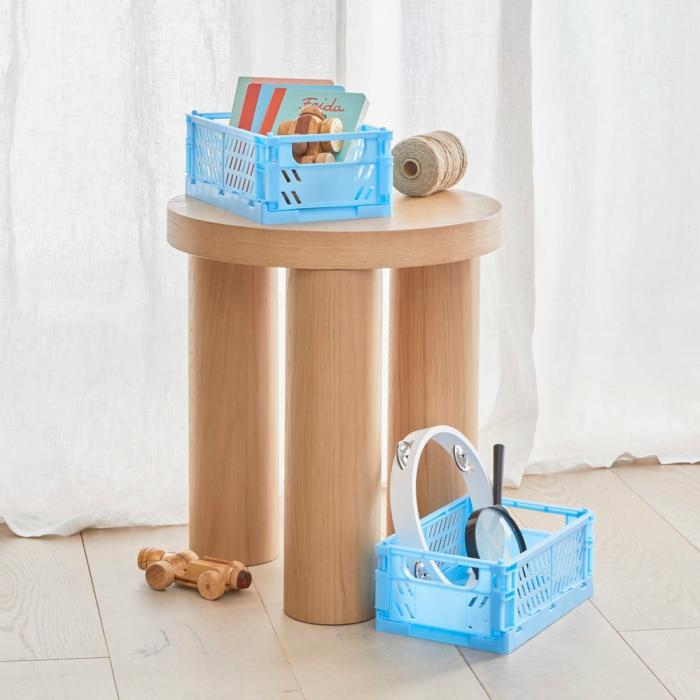 Storage |  Foldable Blue Medium Storage Boxes Pack Of 2 Kids Decor Storage