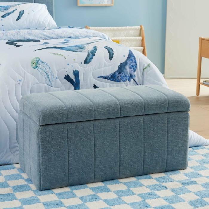 Storage |  Kennedy French Blue Blanket Box Kids Decor Storage