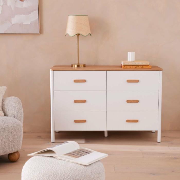 Storage & Shelves |  Harley White 6 Drawer Chest Living Room Storage & Shelves