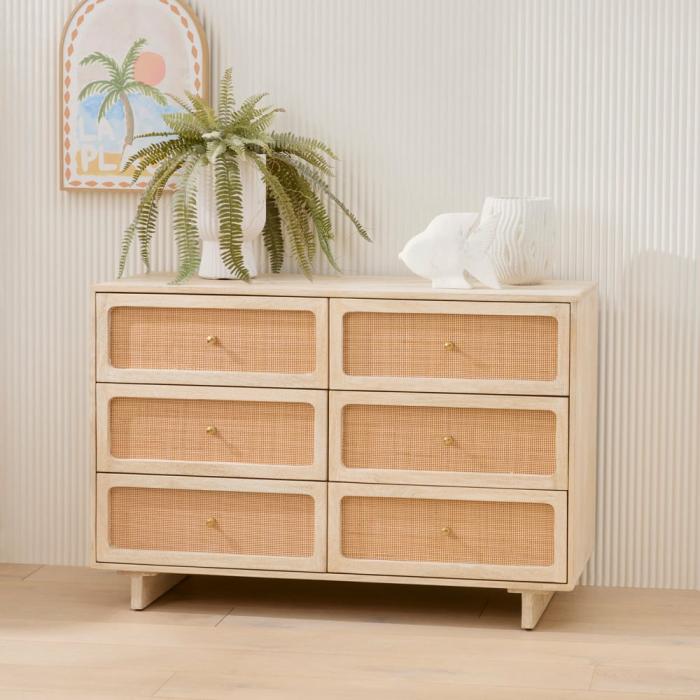 Storage & Shelves |  Seattle White Wash 6 Drawer Chest Living Room Storage & Shelves