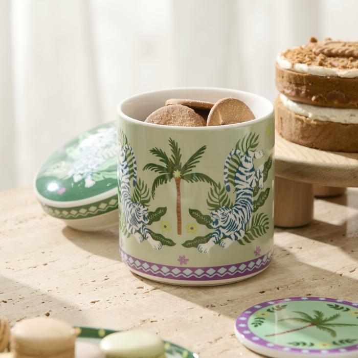 Table & Servingware |  Adira Green Tiger Canister Kitchen Table & Servingware