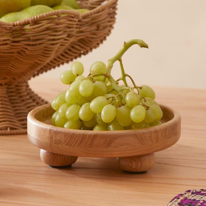 Table & Servingware |  Banto Natural Oak Round Footed Bowl Kitchen Table & Servingware