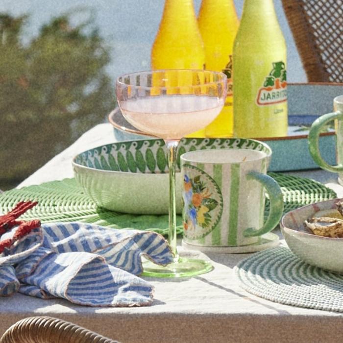 Table & Servingware |  Bardot Pink & Green Cocktail Glass Pack Of 2 Kitchen Table & Servingware