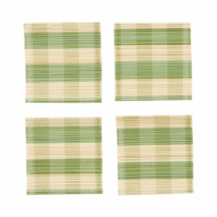 Table & Servingware |  Brooklyn Green Bamboo Coasters Pack Of 4 Kitchen Table & Servingware