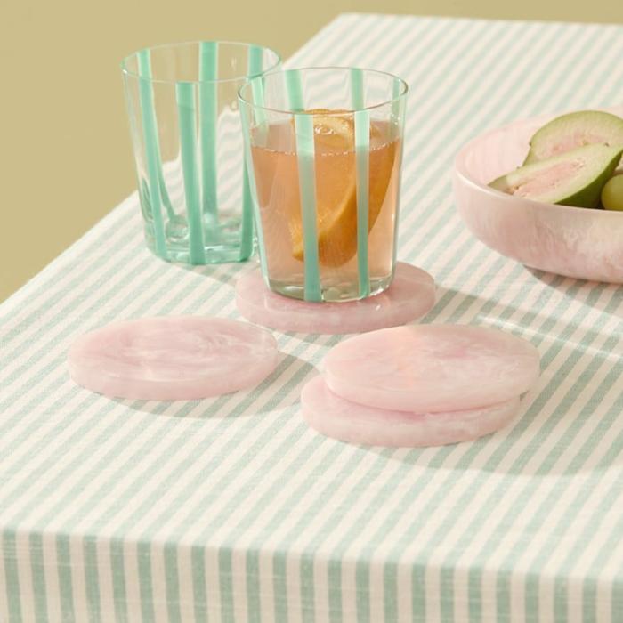 Table & Servingware |  Calypso Matte Rose Pink Resin Coasters Set Of 4 Kitchen Table & Servingware