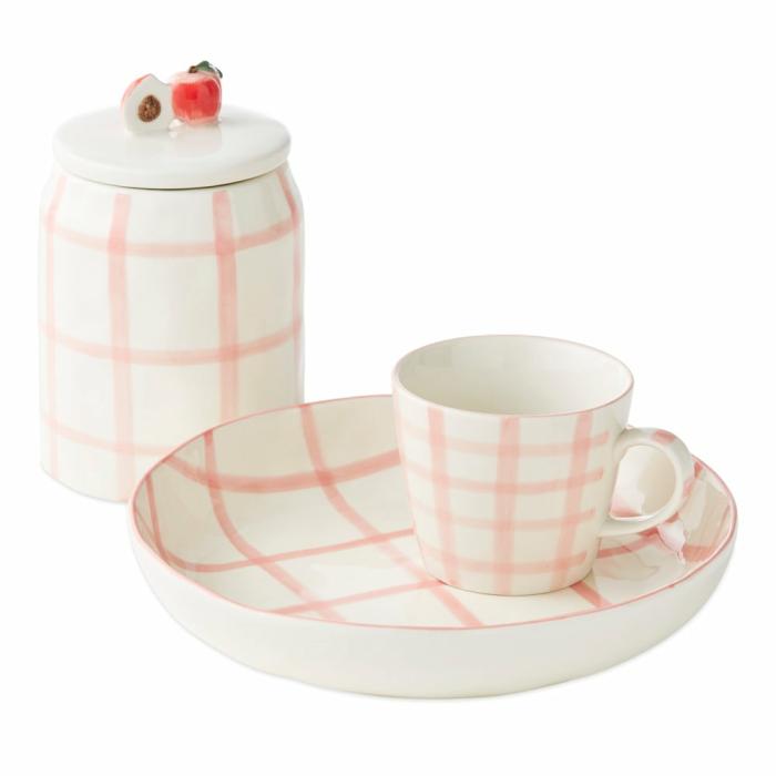 Table & Servingware |  Charli Pink Check Servingware Kitchen Table & Servingware