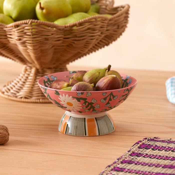 Table & Servingware |  Fiore Pink Pedestal Bowl Kitchen Table & Servingware