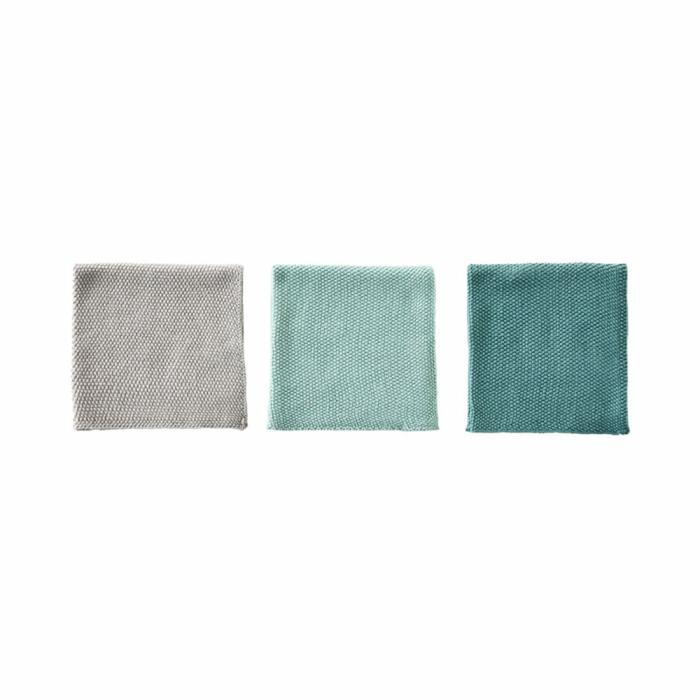 Table & Servingware |  Leda Dusty Sage Bamboo Cotton Dishcloth Pack Of 3 Kitchen Table & Servingware