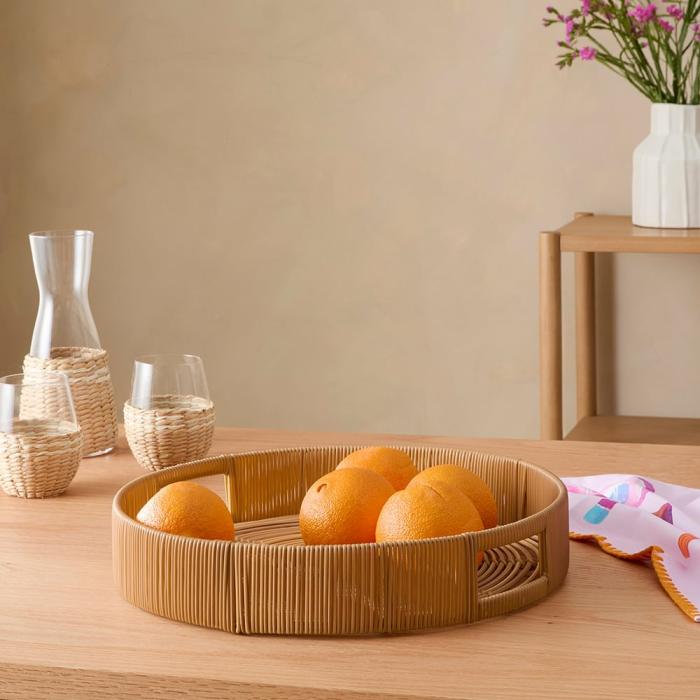 Table & Servingware |  Miro Natural Round Tray Kitchen Table & Servingware