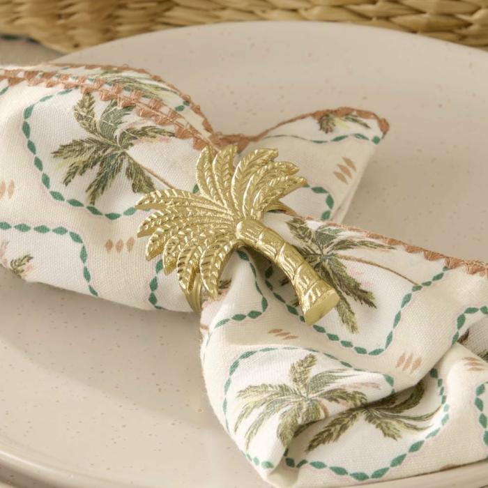 Table & Servingware |  Monaco Palm Tree Gold Napkin Ring Kitchen Table & Servingware