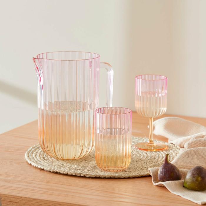 Table & Servingware |  Positano Pink & Orange Drinkware Kitchen Table & Servingware