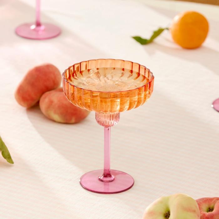 Table & Servingware |  Positano Purple & Orange Cocktail Glass Kitchen Table & Servingware