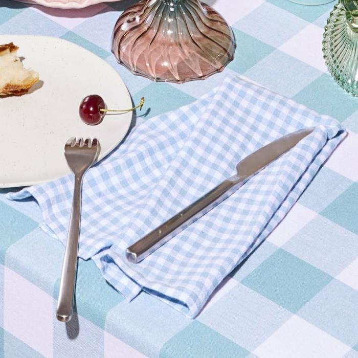 Table & Servingware |  Sadie Aquamarine Gingham Napkins Pack Of 2 Kitchen Table & Servingware